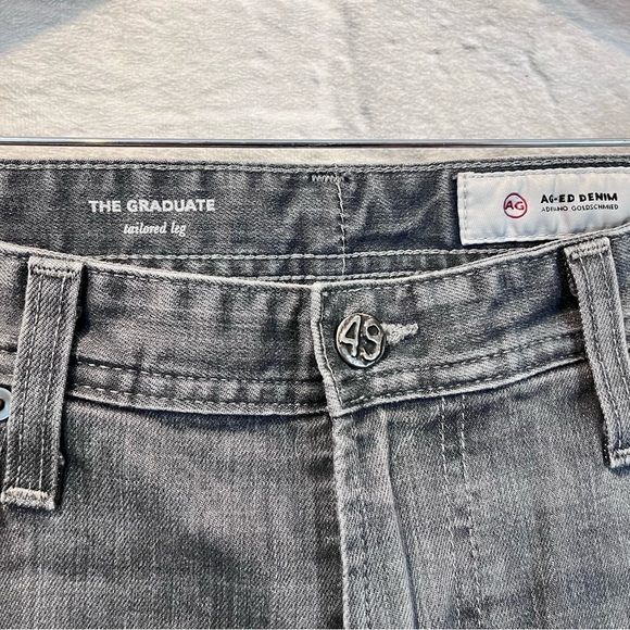 Ag Adriano Goldschmied Men’s 33” Grey Wash The Graduate Tailored Leg Jeans - Picture 5 of 11